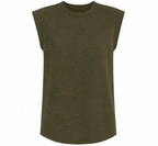 Pleated Round Neck Sleeveless Shirt