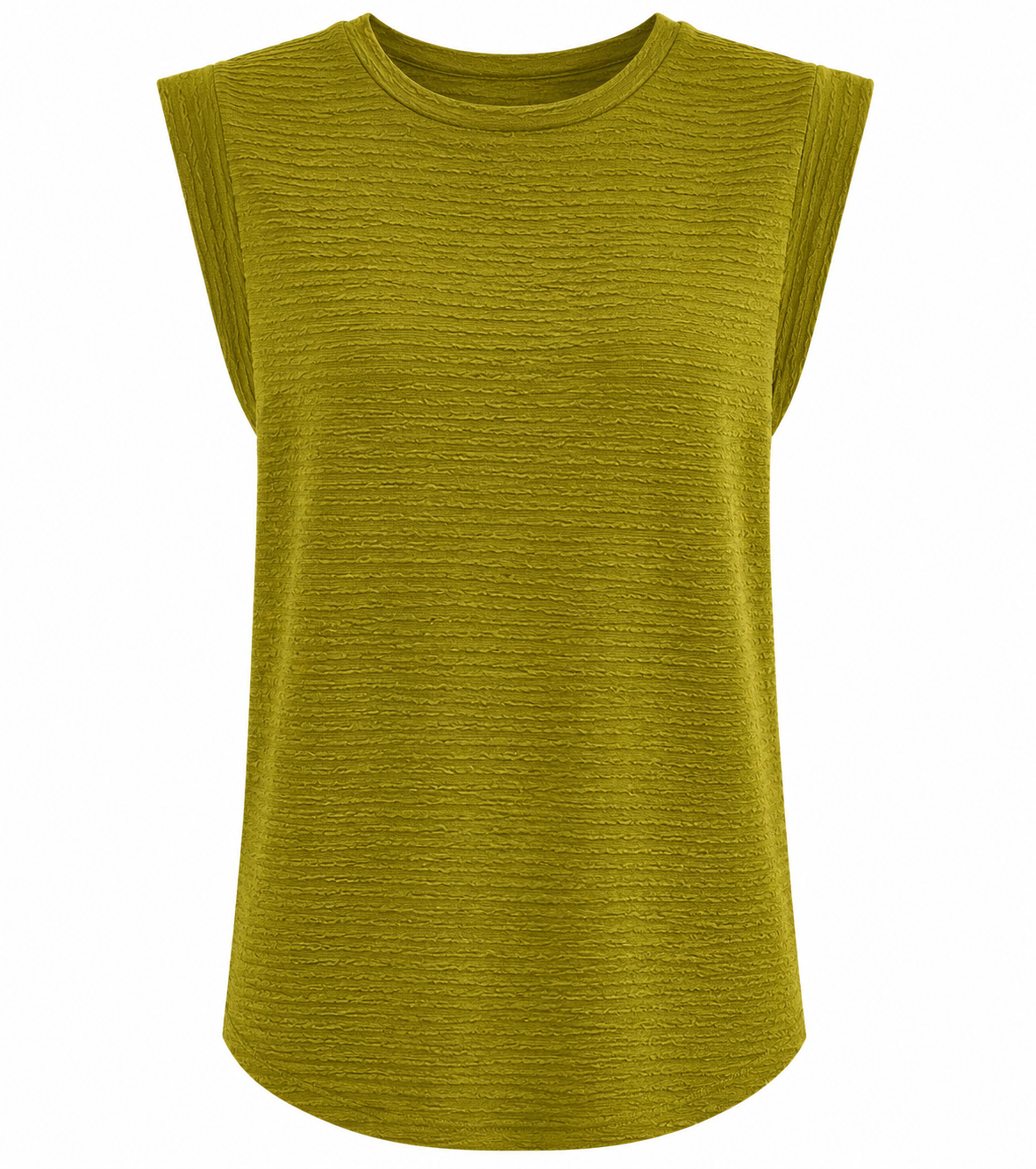 Pleated Round Neck Sleeveless Shirt